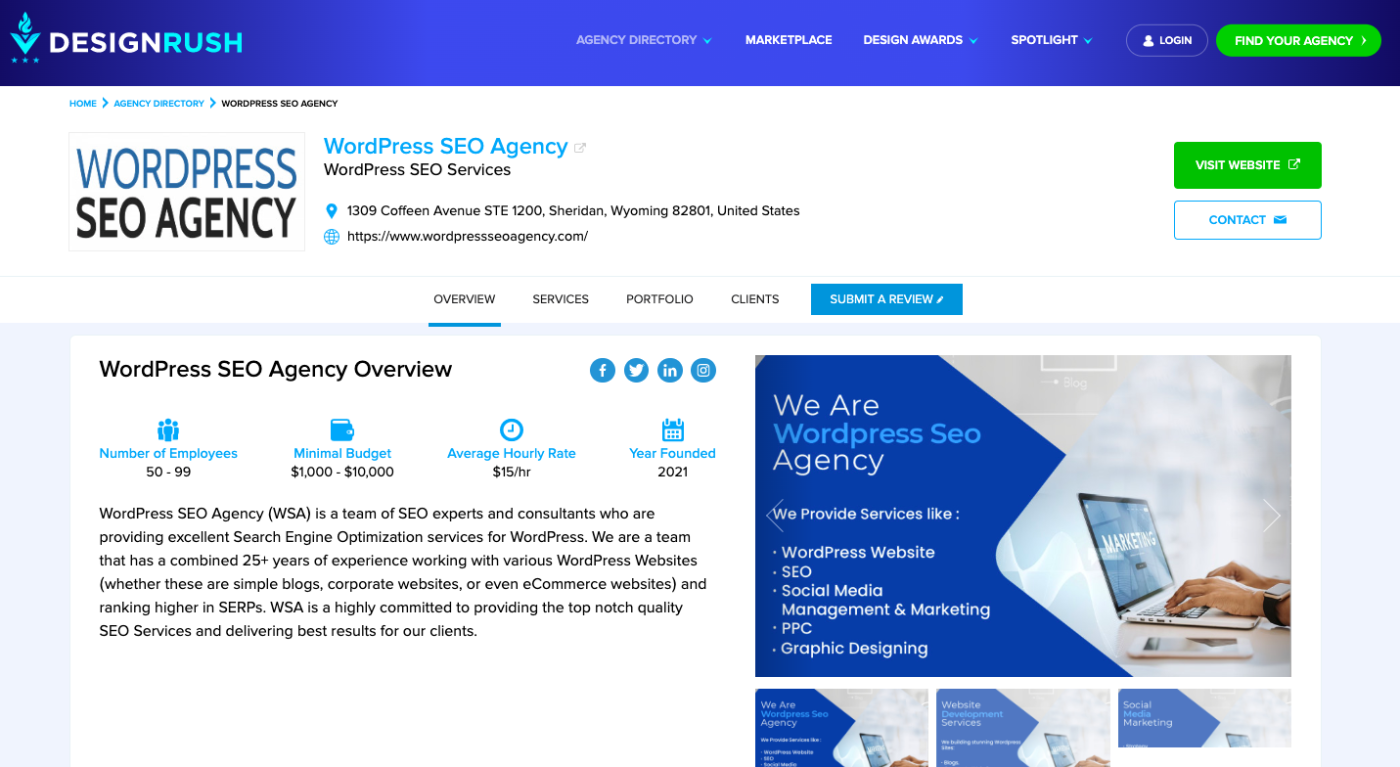 WordPress SEO Agency DesignRush